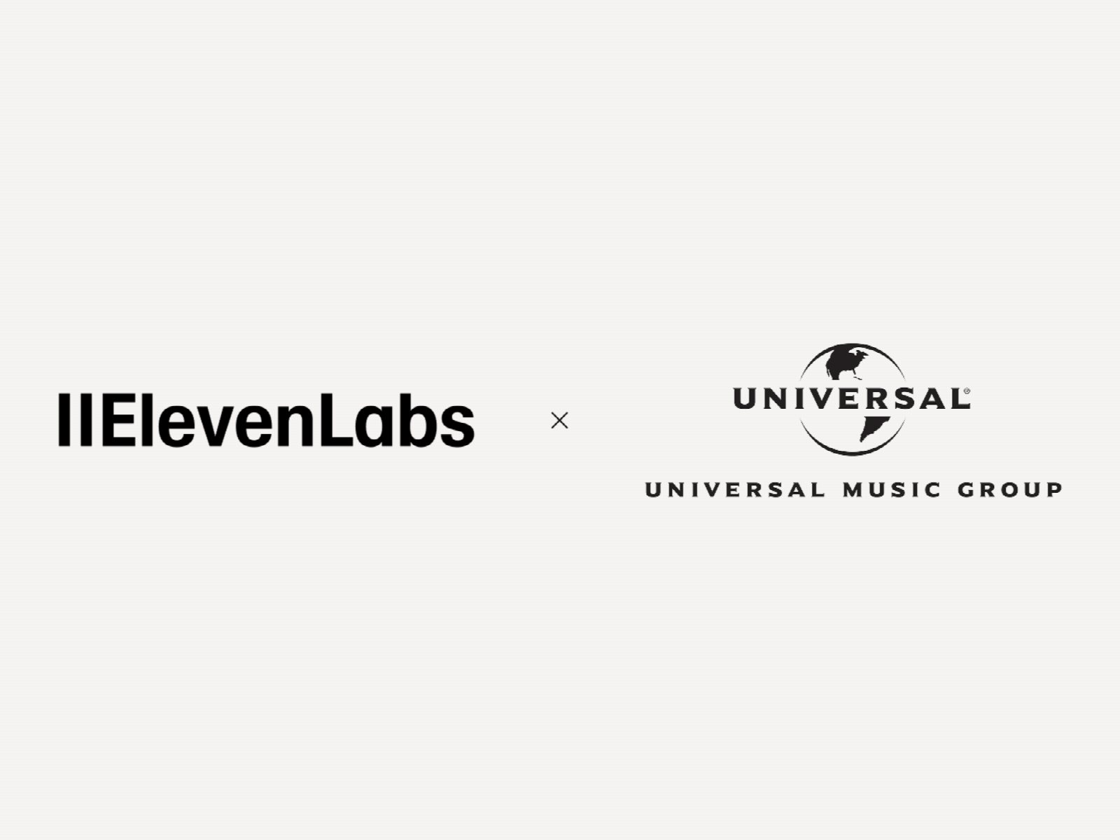 UMG and ElevenLabs logos overlaid with waveform graphic