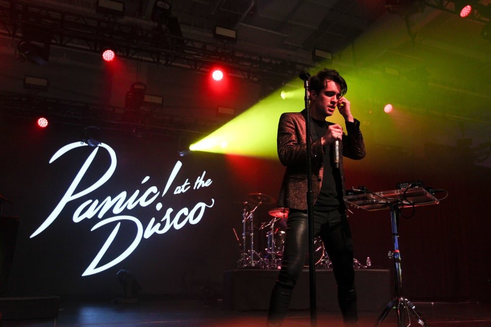 Panic! at the Disco logo and counterfeit merchandise on online marketplaces